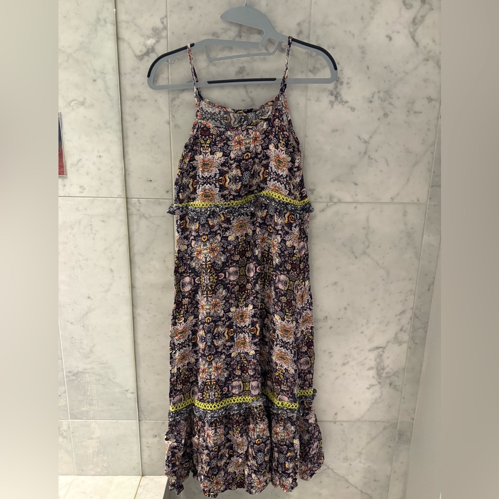 Boho Floral Midi Dress – Fits Women’s Size 2